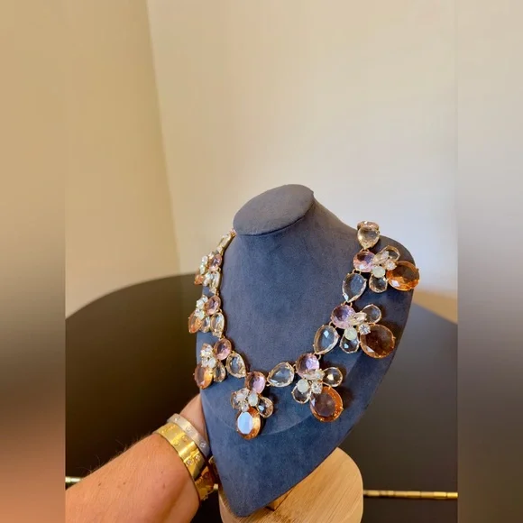 NWT Luxury Wedding Rare Spring Summer Formal J. Crew Crystal Statement Necklace